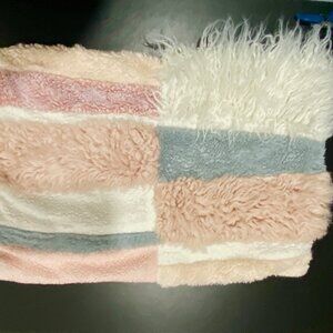 (12) Ugg Faux Fur 3D Multi Colored Pillow Quilted Decorative Case  22" X 15"